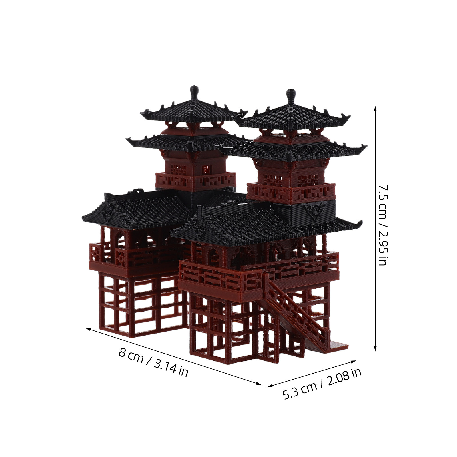 Miniature Twin Pagoda Statue D - Bonsai Garden Landscape Design ulasan dan harga