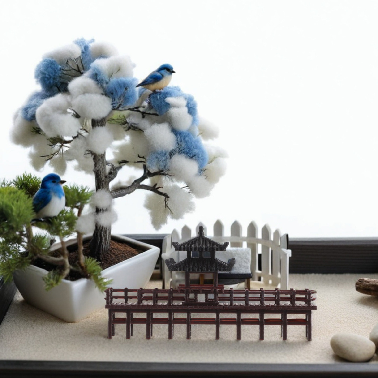 Miniature Chinese Pavilion Bri - Bonsai Garden Landscape Design ulasan dan harga