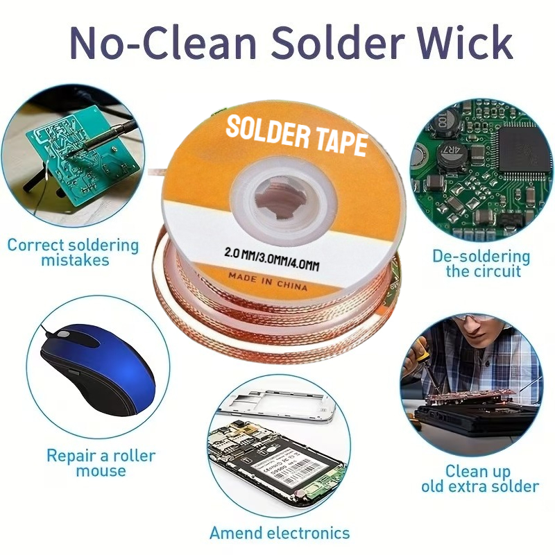 No‑Clean Desoldering Braid Cop - Copper Wire Roll ulasan dan harga
