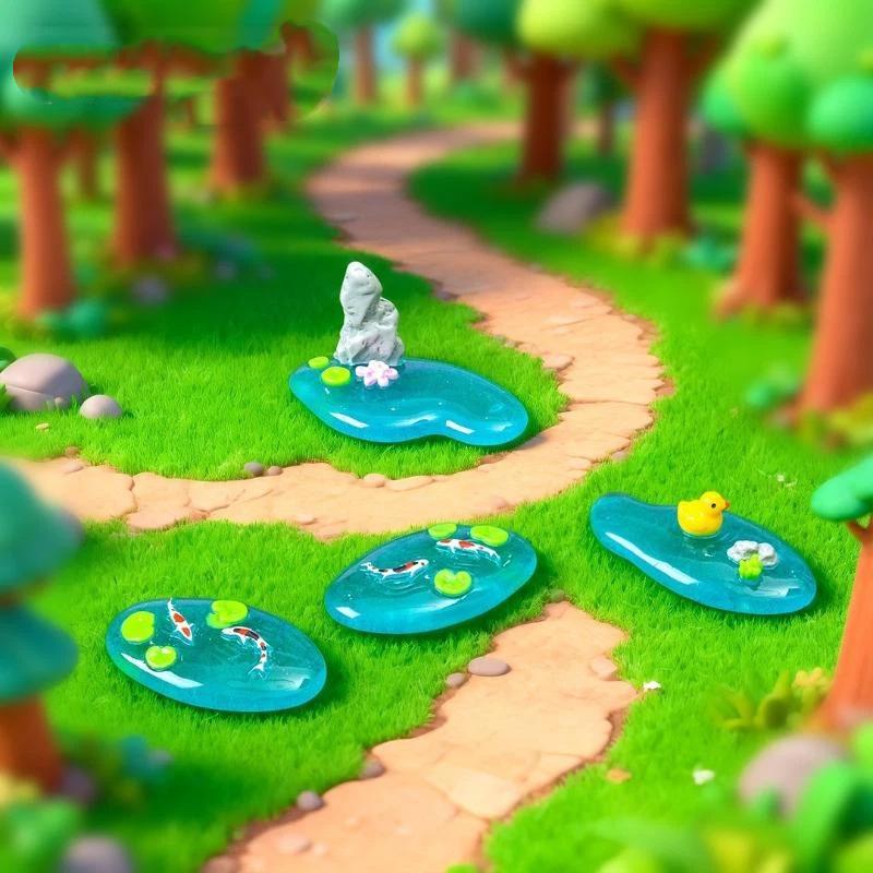 【S】Mini Resin Pond Ornaments W - Bonsai Garden With Koi Pond ulasan dan harga