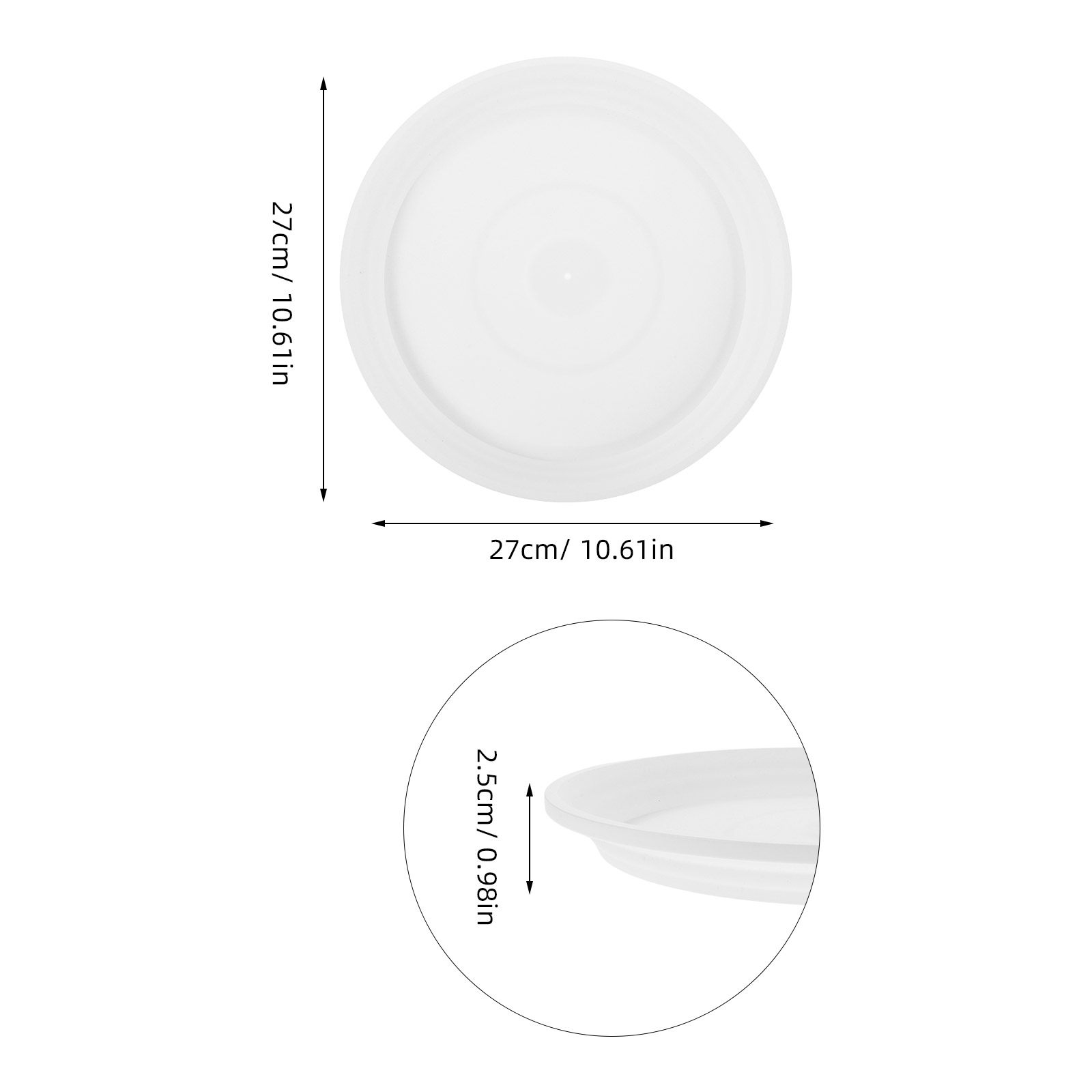 6Pcs 10.61 Inch Round Plastic  - Drip Tray Saucer ulasan dan harga